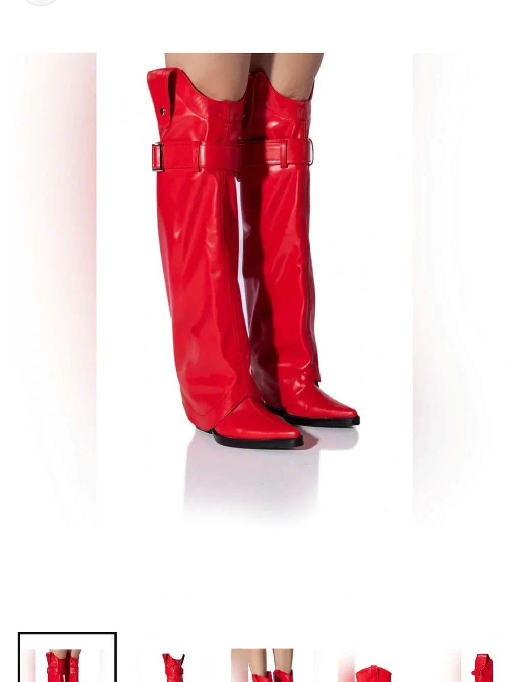 Azalea Wang Matty-Red Over-the-Knee Women’s Boots
